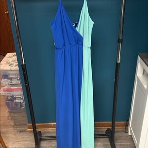 BRAND NEW She + Sky Teal and Royal Blue Dress Large